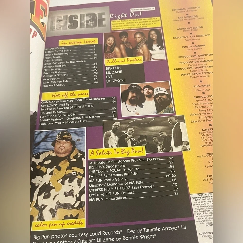 Big Pun Tribute Magazine -Right On June 2000-COLLECTOR’S ISSUE